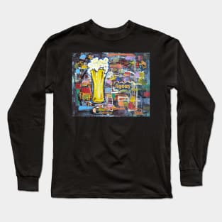 Pop-art Abstract Beer Alcohol Agony 202 Long Sleeve T-Shirt